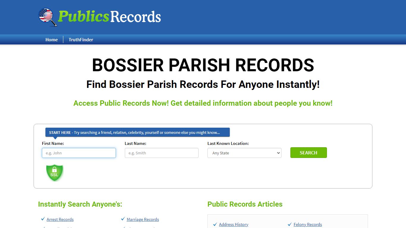 Find Bossier Parish Records For Anyone